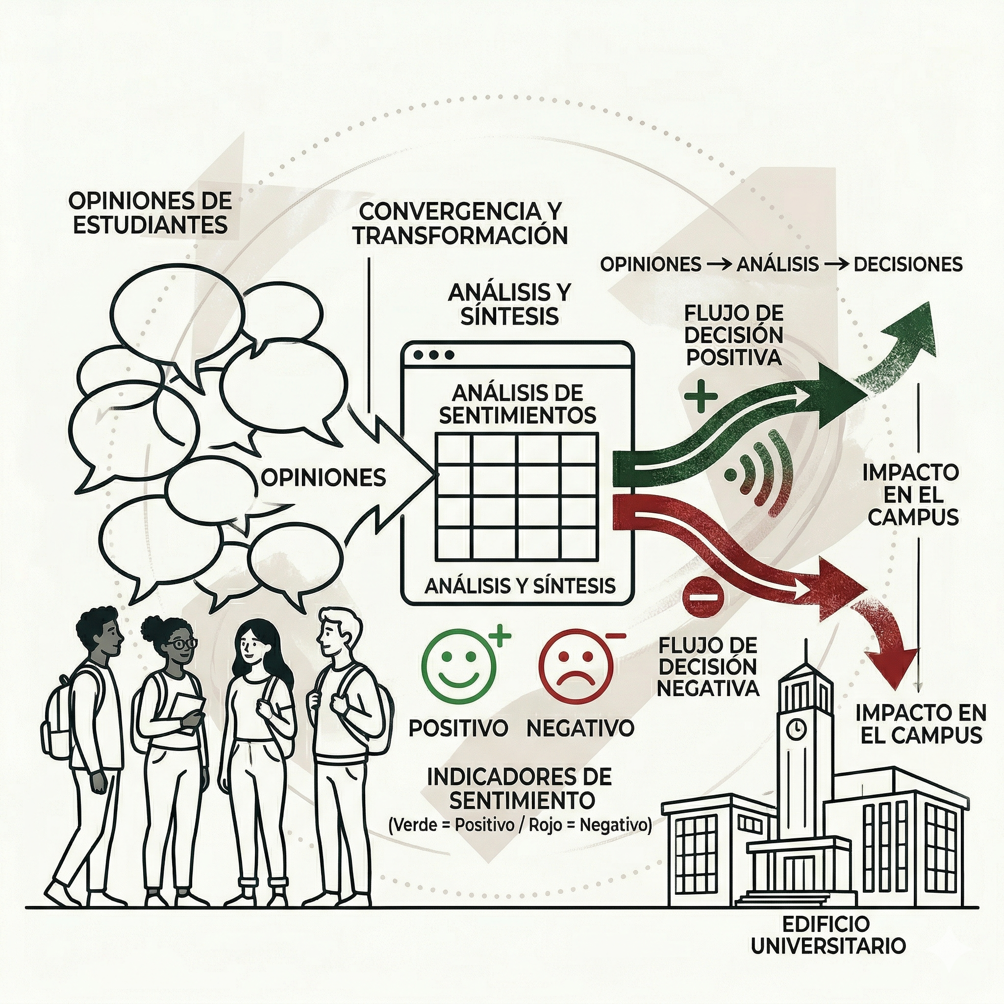 Opiniones estudiantiles que guían decisiones