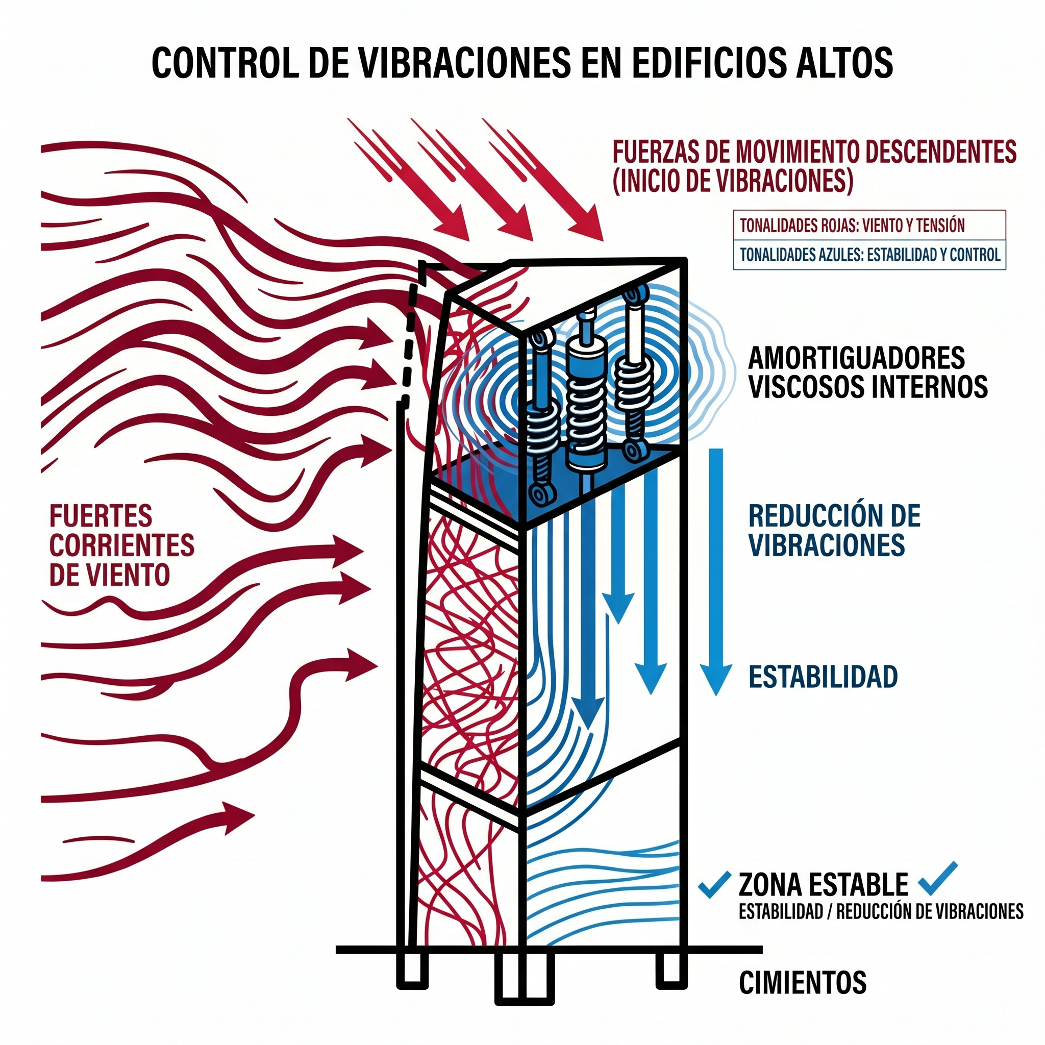 Amortiguadores reducen vibraciones en edificios altos